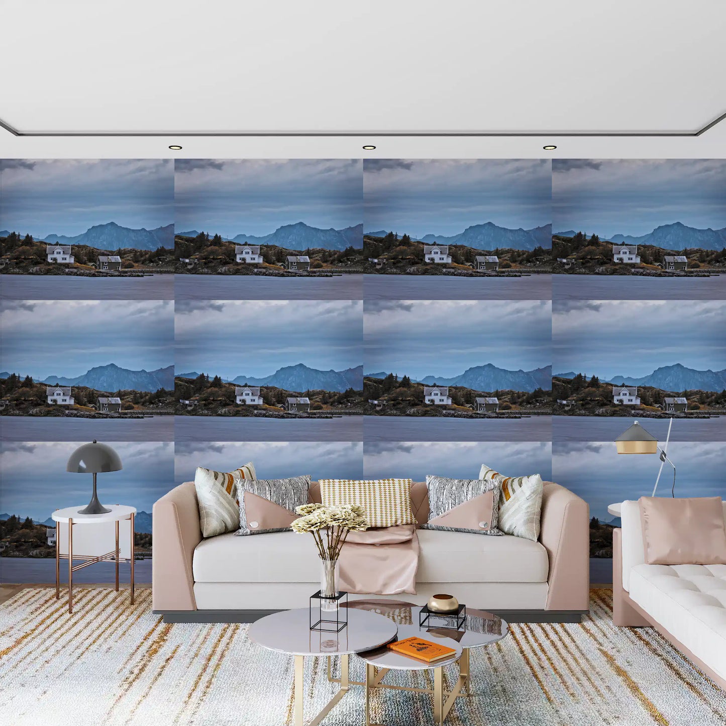 Scandinavisch bergfjordparadijs behang