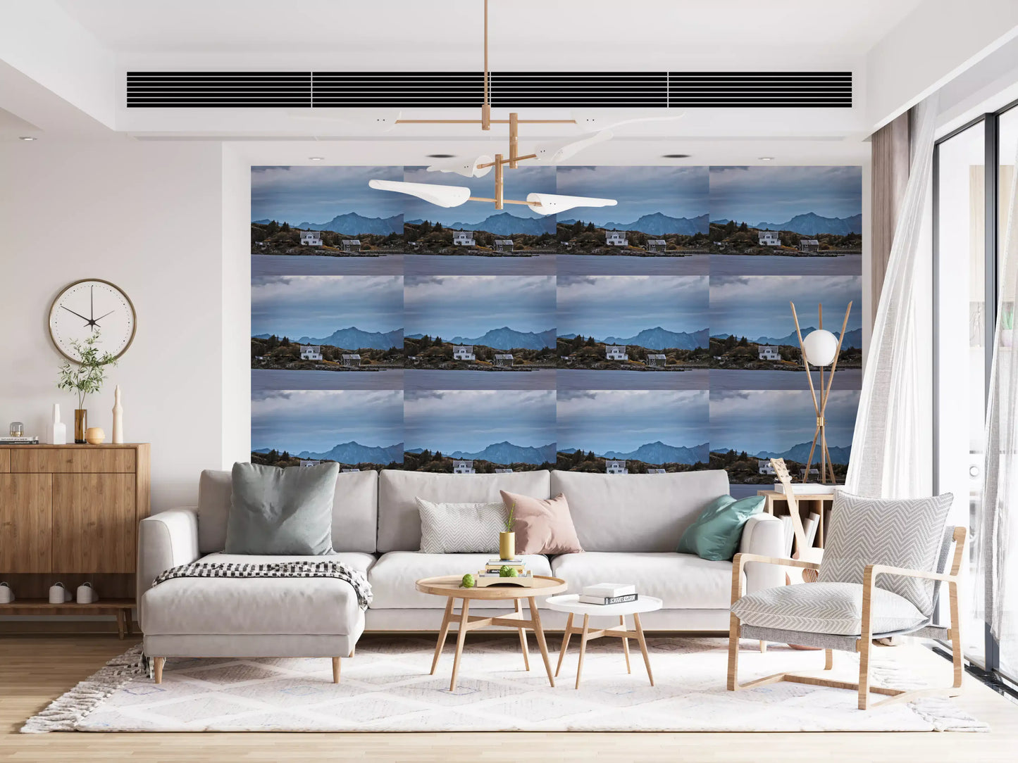 Scandinavisch bergfjordparadijs behang