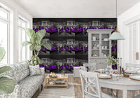 Midnight Venice Gondolas in Purple Wallpaper⁠