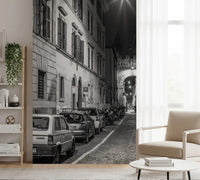 Italienische nächtliche Kopfsteinpflastergasse als Wandbild