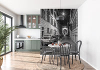 Italienische nächtliche Kopfsteinpflastergasse als Wandbild