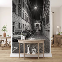 Italienische nächtliche Kopfsteinpflastergasse als Wandbild