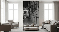 Italienische nächtliche Kopfsteinpflastergasse als Wandbild