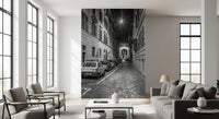 Italienische nächtliche Kopfsteinpflastergasse als Wandbild