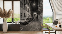 Italienische nächtliche Kopfsteinpflastergasse als Wandbild