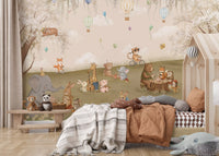 Forest Friends Tea Party Meadow Wall Mural