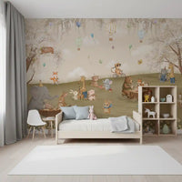Forest Friends Tea Party Meadow Wall Mural