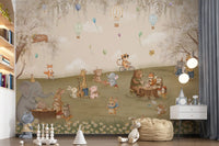 Forest Friends Tea Party Meadow Wall Mural
