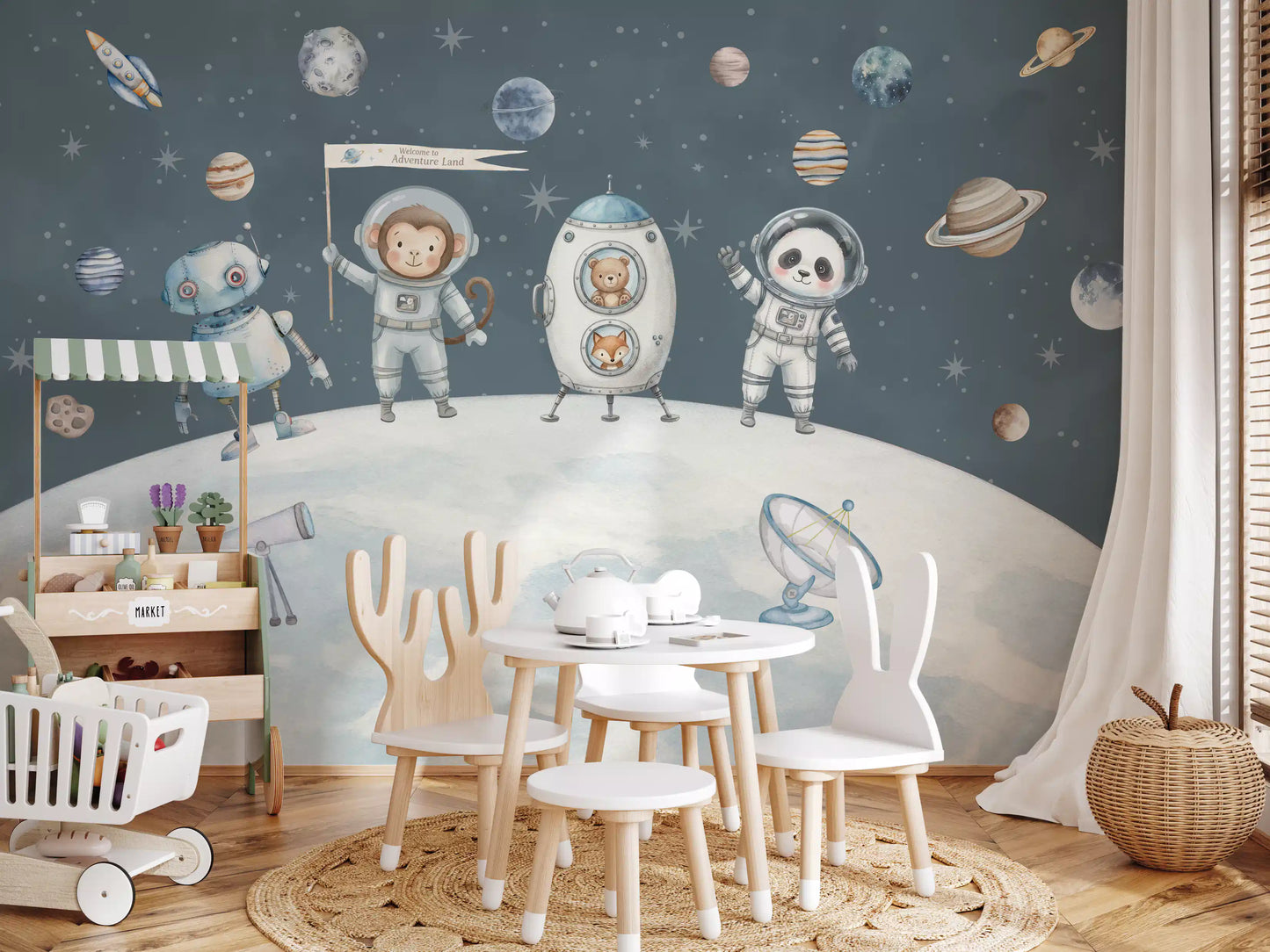 Weltraumfreunde – Wandbild zur Weltraumerkundung