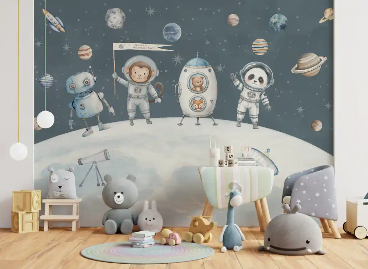Weltraumfreunde – Wandbild zur Weltraumerkundung