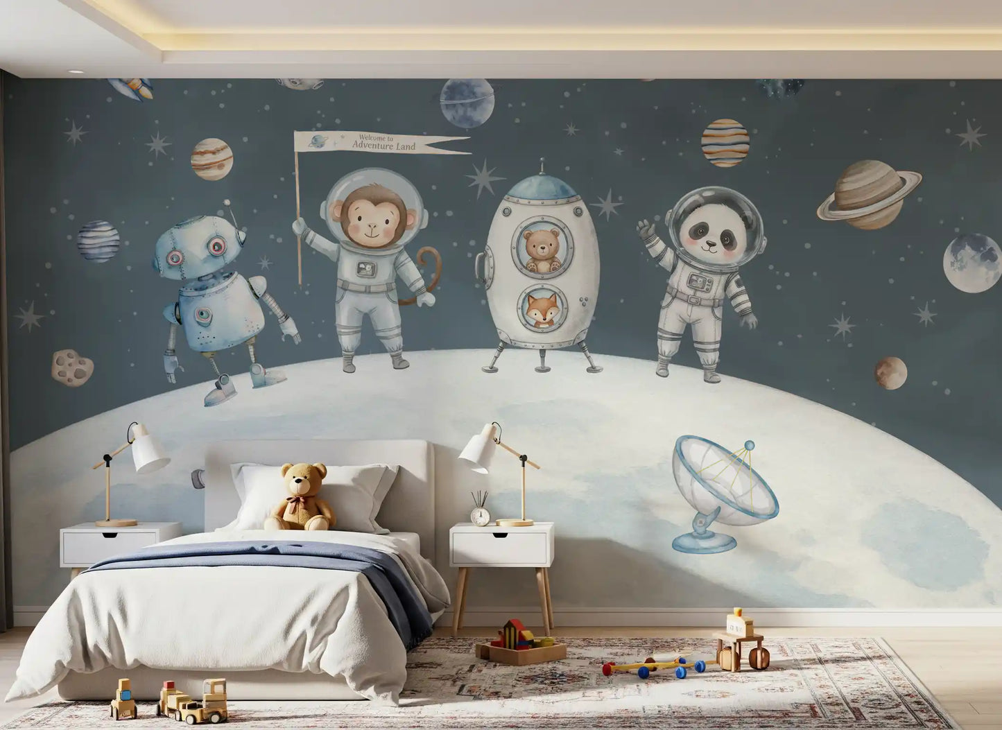 Weltraumfreunde – Wandbild zur Weltraumerkundung
