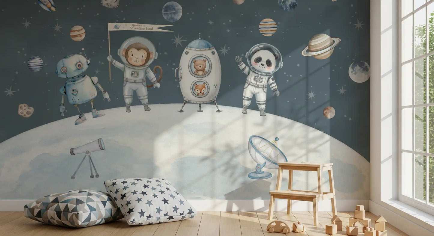 Weltraumfreunde – Wandbild zur Weltraumerkundung