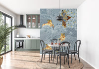 Wandbild „Krishna und Kühe im Wald“