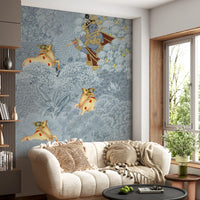 Wandbild „Krishna und Kühe im Wald“