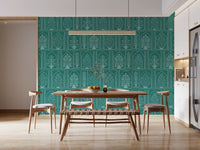 Mughal Garden Teal Archways Wall Mural