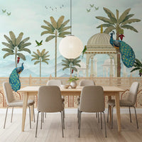 Exotic Mughal Pavilion and Peacocks Wall Mural