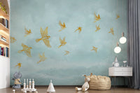 Goldene Voliere – Flug-Wandbild