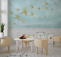 Goldene Voliere – Flug-Wandbild