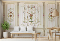 Regal Botanical Urn Motif Wall Mural