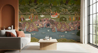 Vægmaleri med Mughal Garden Serenadeiyanas