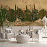 Botanische Granatapfelhain-Illustration als Wandbild