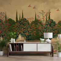Botanische Granatapfelhain-Illustration als Wandbild