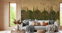 Botanische Granatapfelhain-Illustration als Wandbild