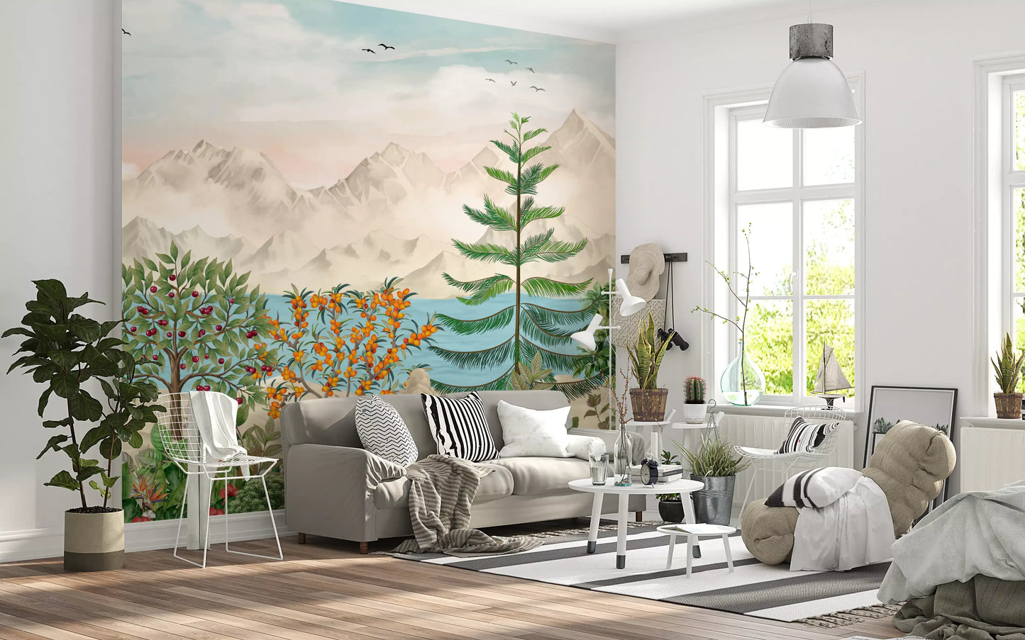 Wandbild „Ruhiger Blick auf einen Bergobstgarten“