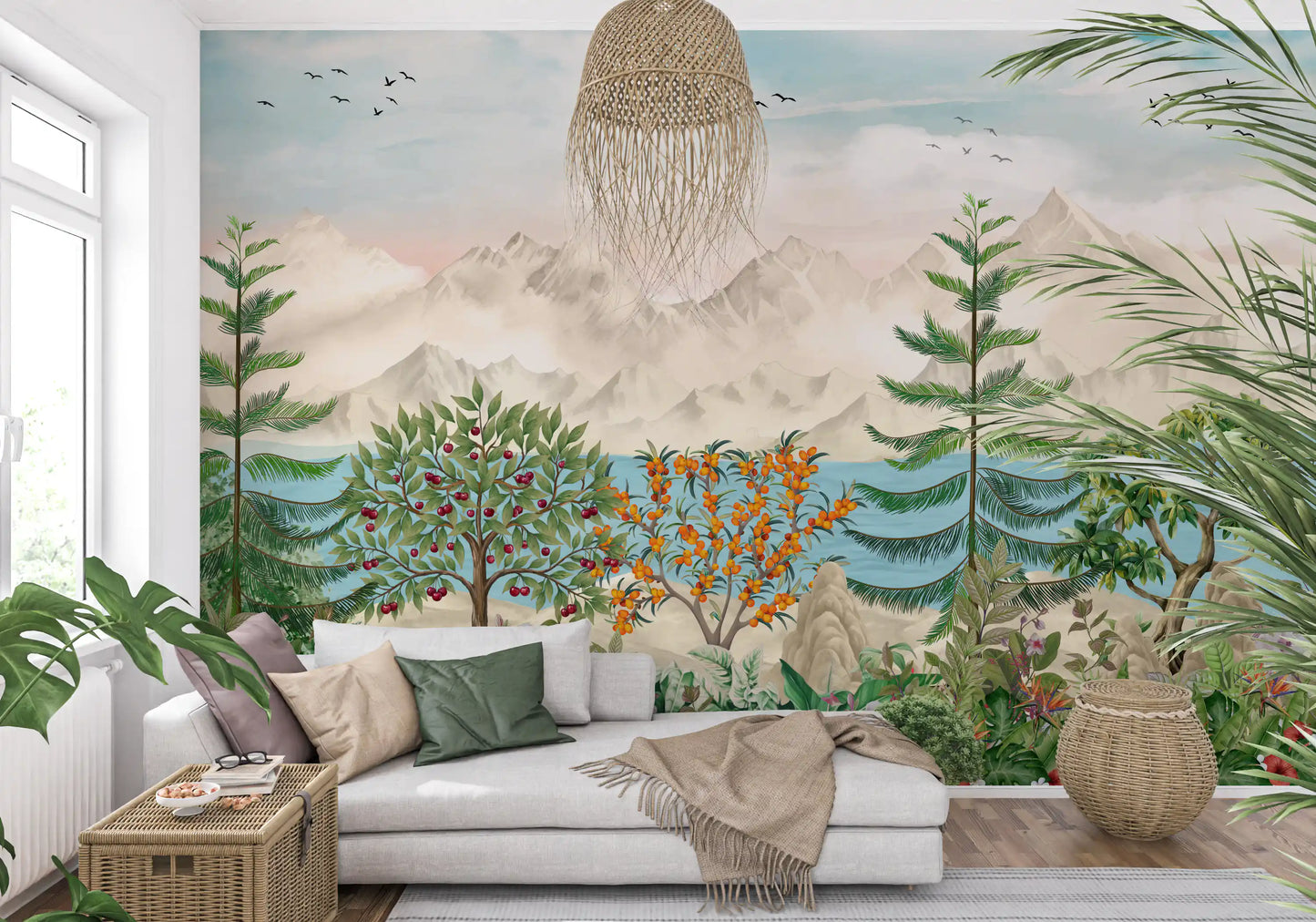 Wandbild „Ruhiger Blick auf einen Bergobstgarten“
