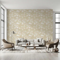 Papier peint minimaliste à motif de frondes tropicales
