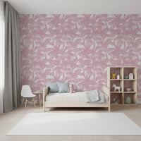 Blush-silhuettapet med palmeblader