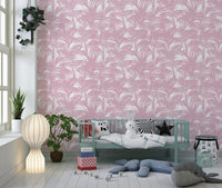 Blush-silhuettapet med palmeblader