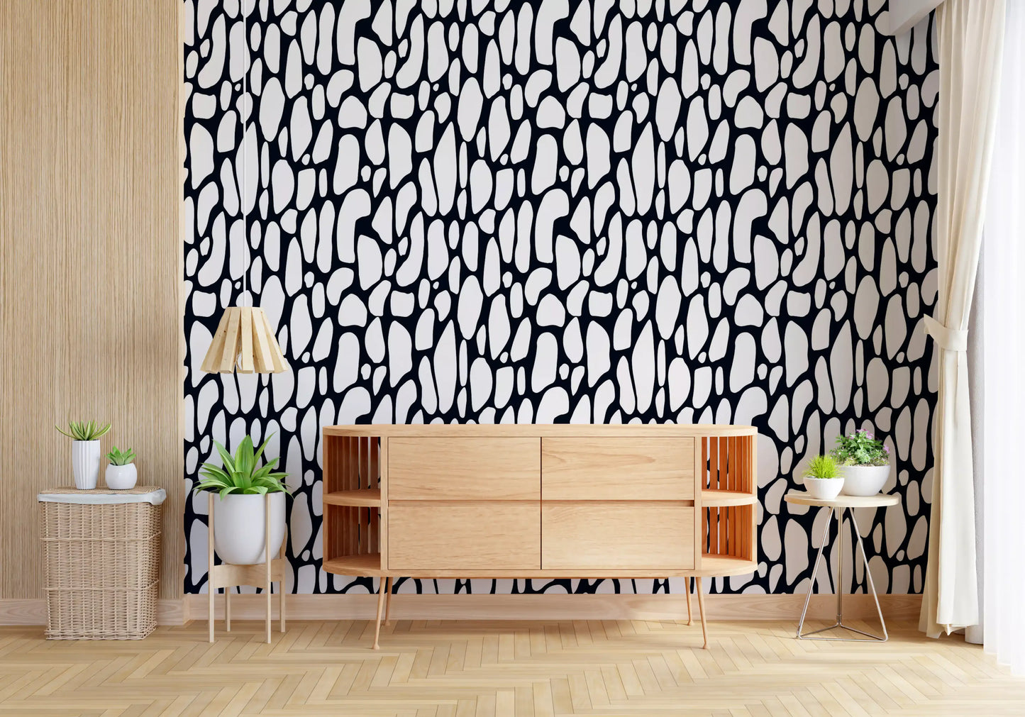 Papier peint galets monochromes organiques