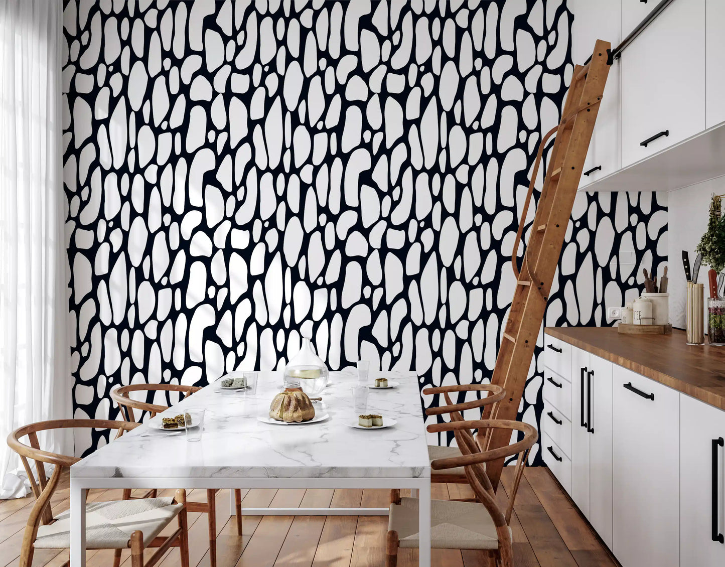 Papier peint galets monochromes organiques