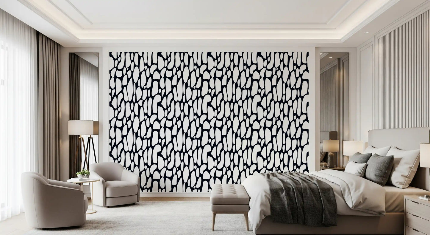 Papier peint galets monochromes organiques
