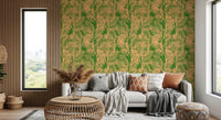 Tapet cu imprimeu abstract de frunze de palmier tropicale