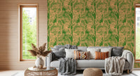 Tapet cu imprimeu abstract de frunze de palmier tropicale
