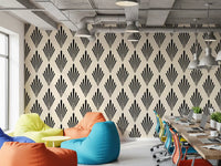 Carta da parati con motivo geometrico a ventaglio in stile Art Déco