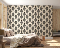 Carta da parati con motivo geometrico a ventaglio in stile Art Déco