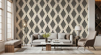 Carta da parati con motivo geometrico a ventaglio in stile Art Déco