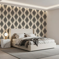 Carta da parati con motivo geometrico a ventaglio in stile Art Déco