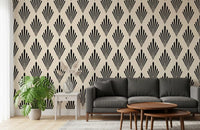 Carta da parati con motivo geometrico a ventaglio in stile Art Déco