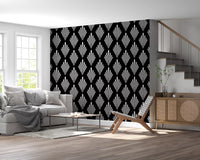 Monochromes Tapetenmuster mit Art-déco-Fächern