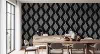 Monochromes Tapetenmuster mit Art-déco-Fächern