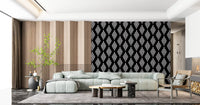 Monochromes Tapetenmuster mit Art-déco-Fächern