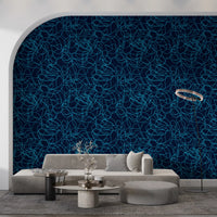 Marineblaues Fluid-Scribble-Kunsttapetenmuster