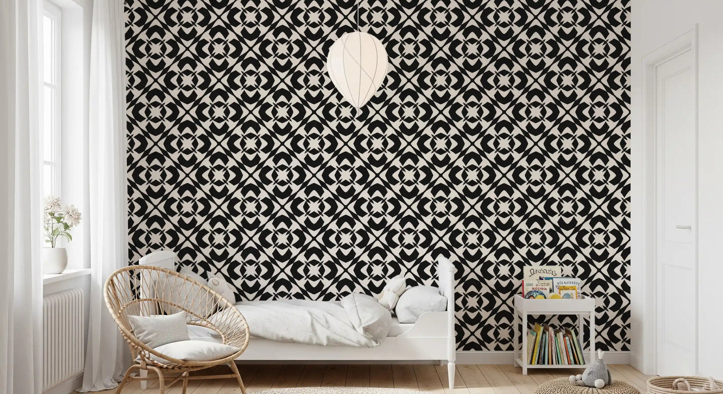 Moderni klassinen geometrinen ristikkotapetti