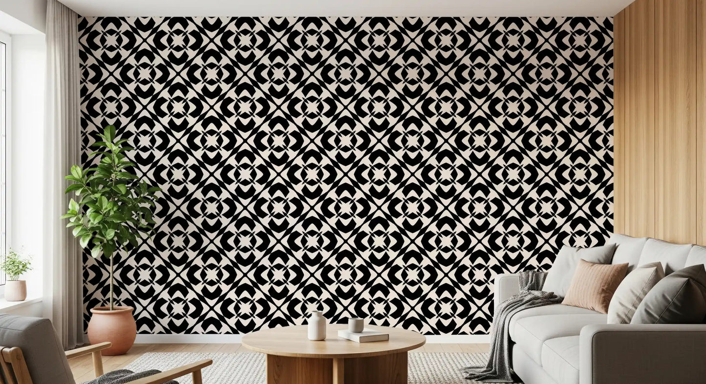 Moderni klassinen geometrinen ristikkotapetti