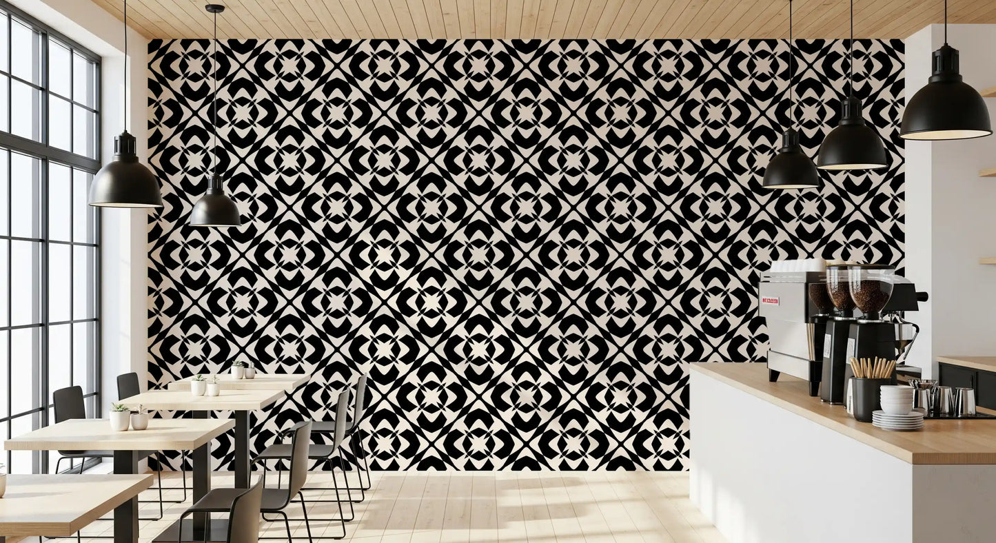 Moderni klassinen geometrinen ristikkotapetti