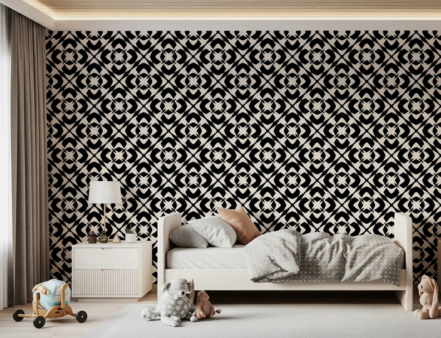 Moderni klassinen geometrinen ristikkotapetti
